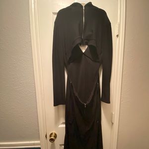 Black dress. Could be formal or dressy night out.